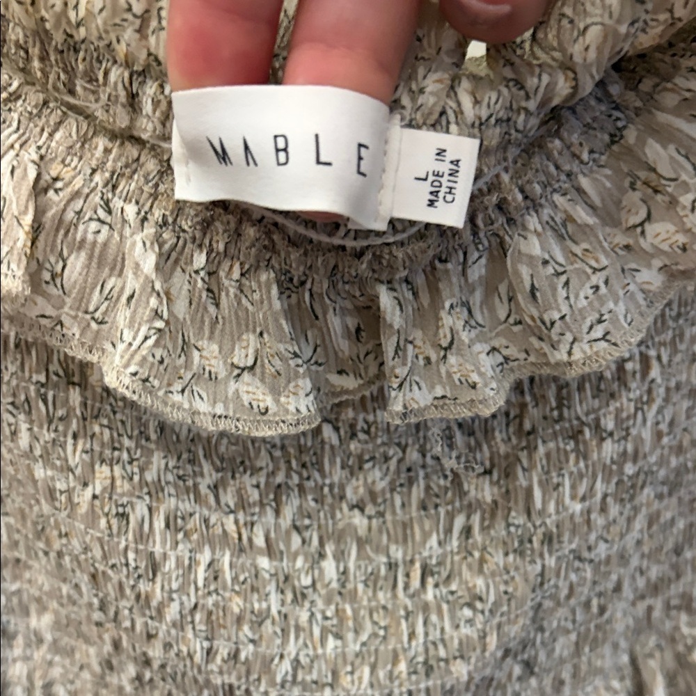 Mable Ruffle Smocked Tiered Midi Dress- Sz L - Picture 5 of 7